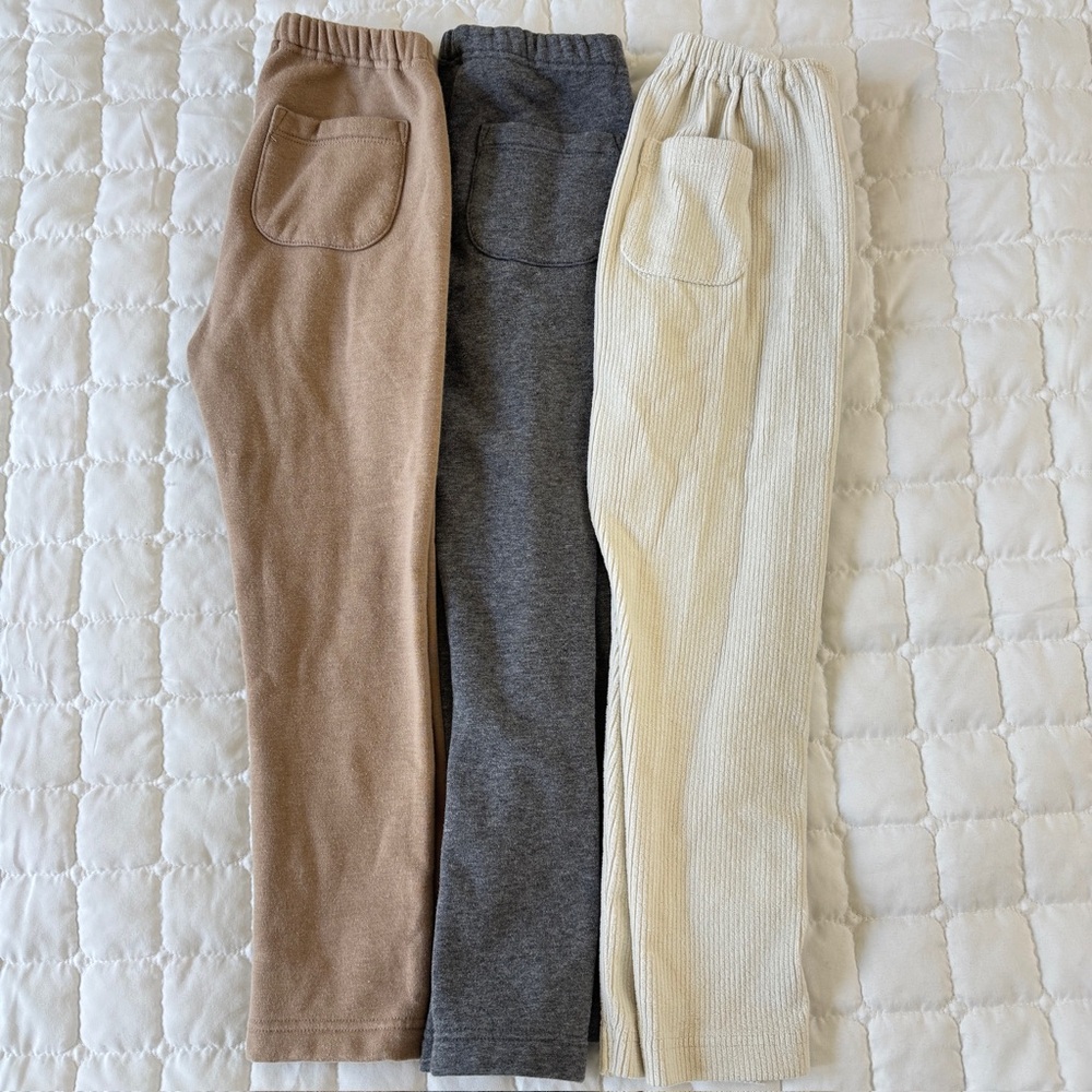 Uniqlo Kids' Leggings - Brown, Gray, and Cream